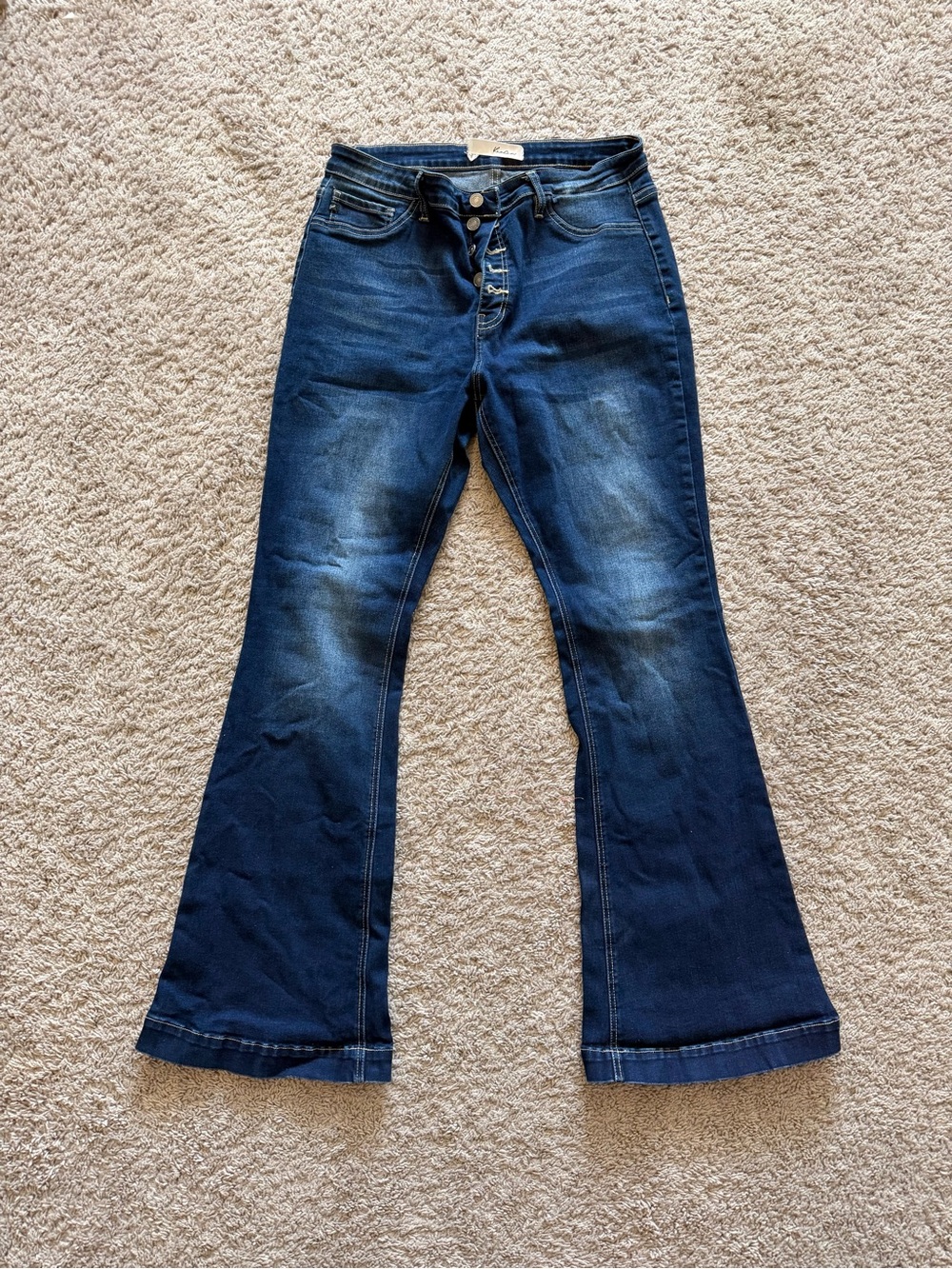Women's Dark Blue Flare Jeans - Classic Denim